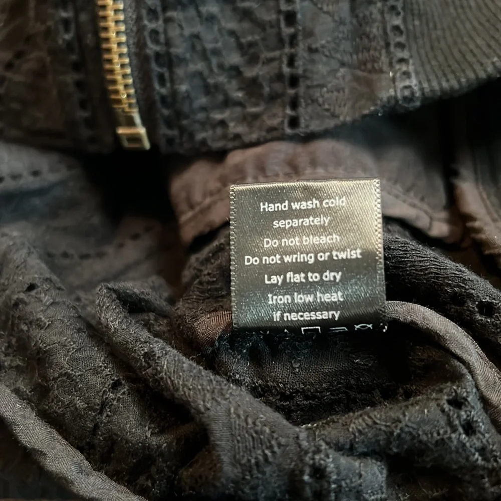 Octavia - Black Eyelet Bomber Jacket - Cotton - Small - Picture 5 of 5